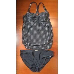 Polka Dot Black/White Motherhood Maternity Swim Wear Size Medium